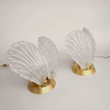 Set of 2 Murano glass table lamps, Italy, 1980s
