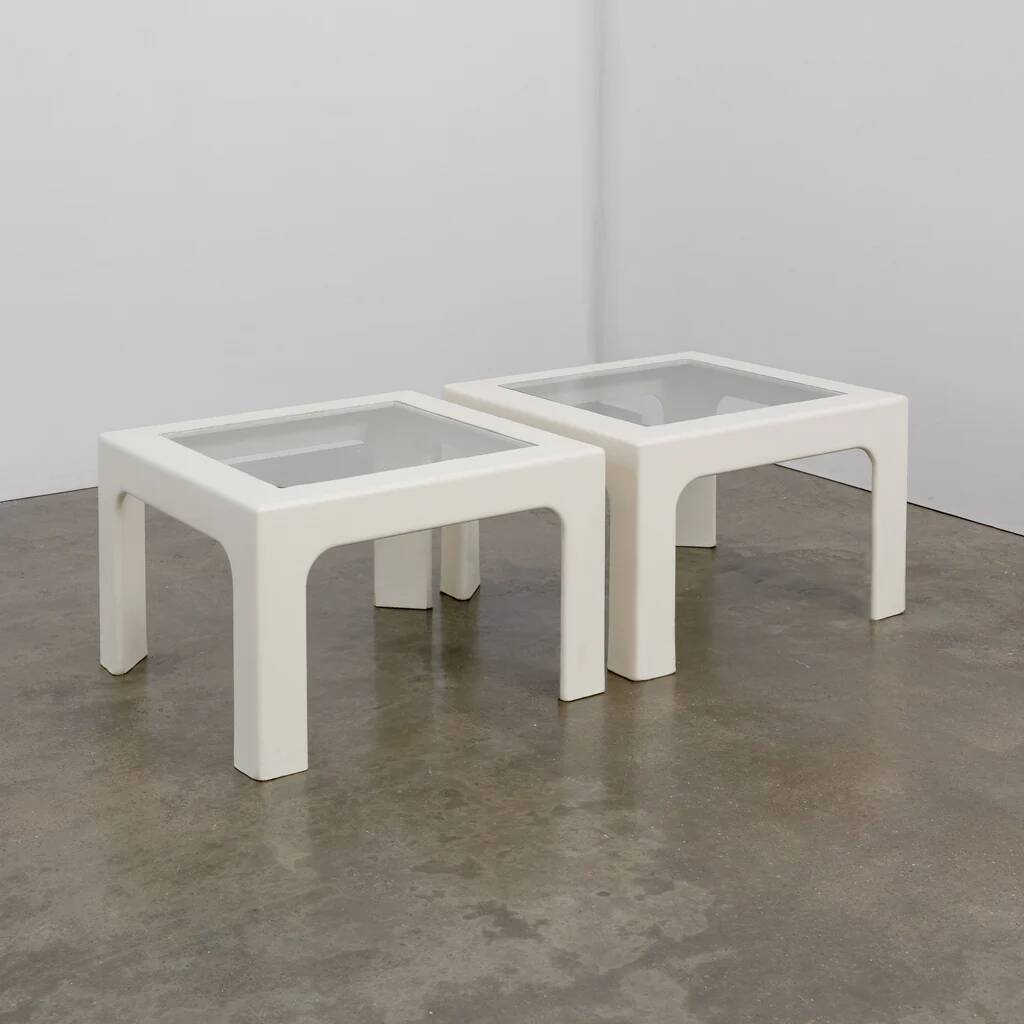 Wood and glass side table, c.1970 (1 of 2)