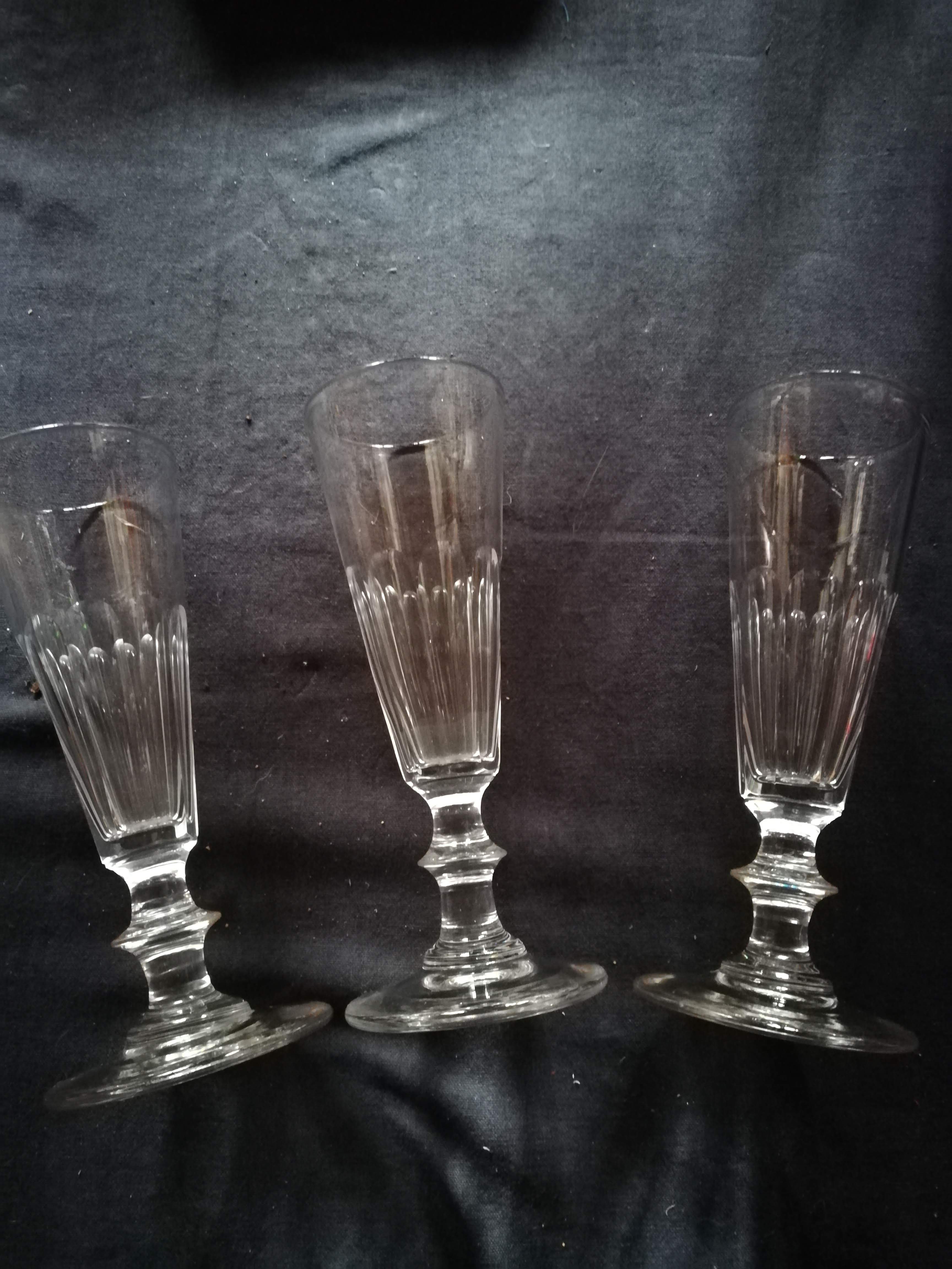 Set of 3 Baccarat/St Louis Champagne Flutes