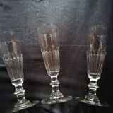 Set of 3 Baccarat/St Louis Champagne Flutes