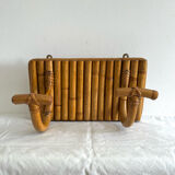 Rattan coat rack