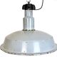 Large industrial midcentury grey enamel factory lamp, 1950s
