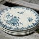 Set of 6 blue iron earth plates
