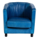 Fauteuil en cuir d'autruche bleu par Gérard Guermonprez