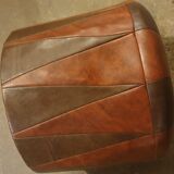 Vintage leather pouf