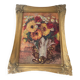 Huile sur panneau ancienne encadrée bouquet de fleurs