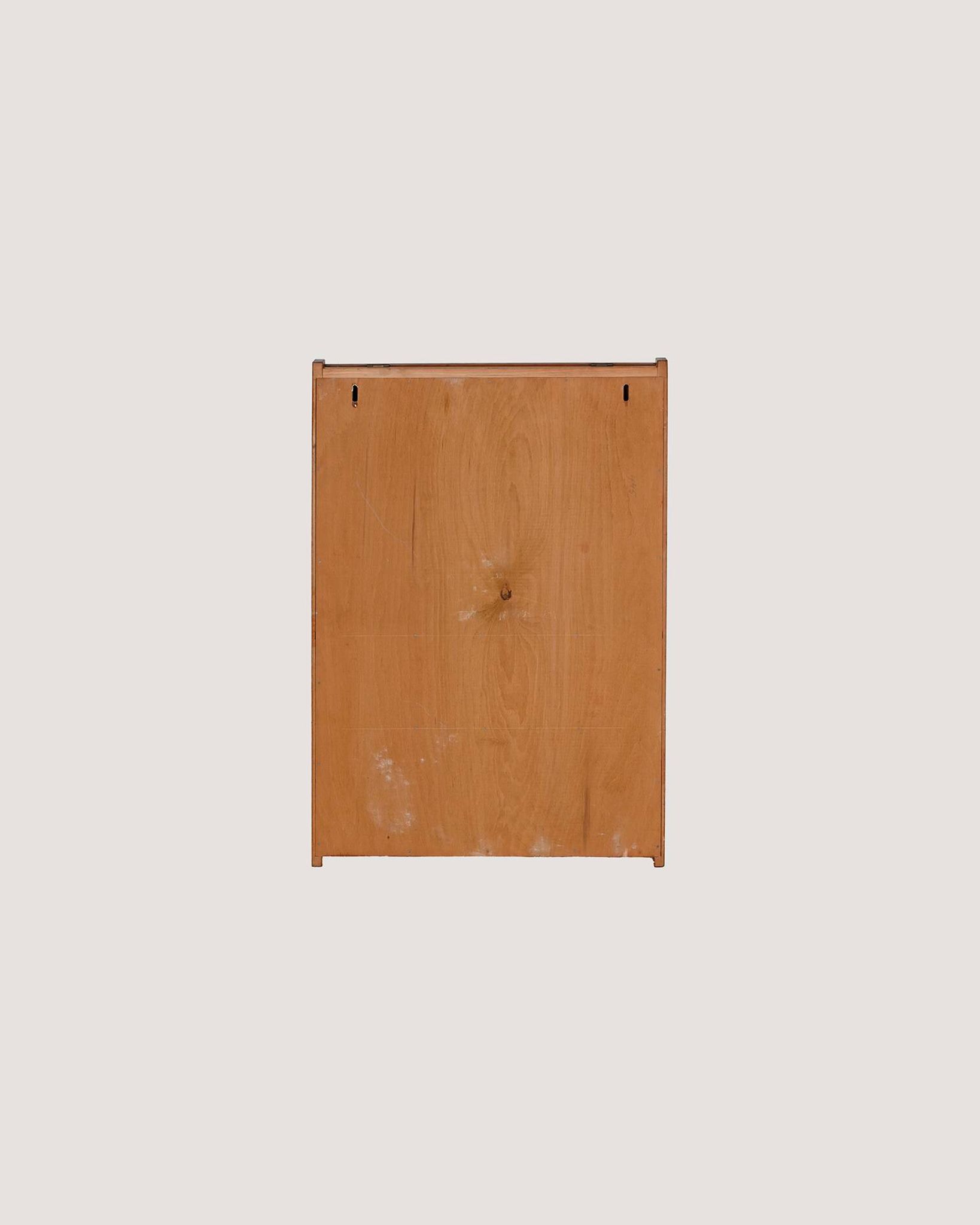 Miroir mural en teck scandinave avec compartiment de rangement, années 1960