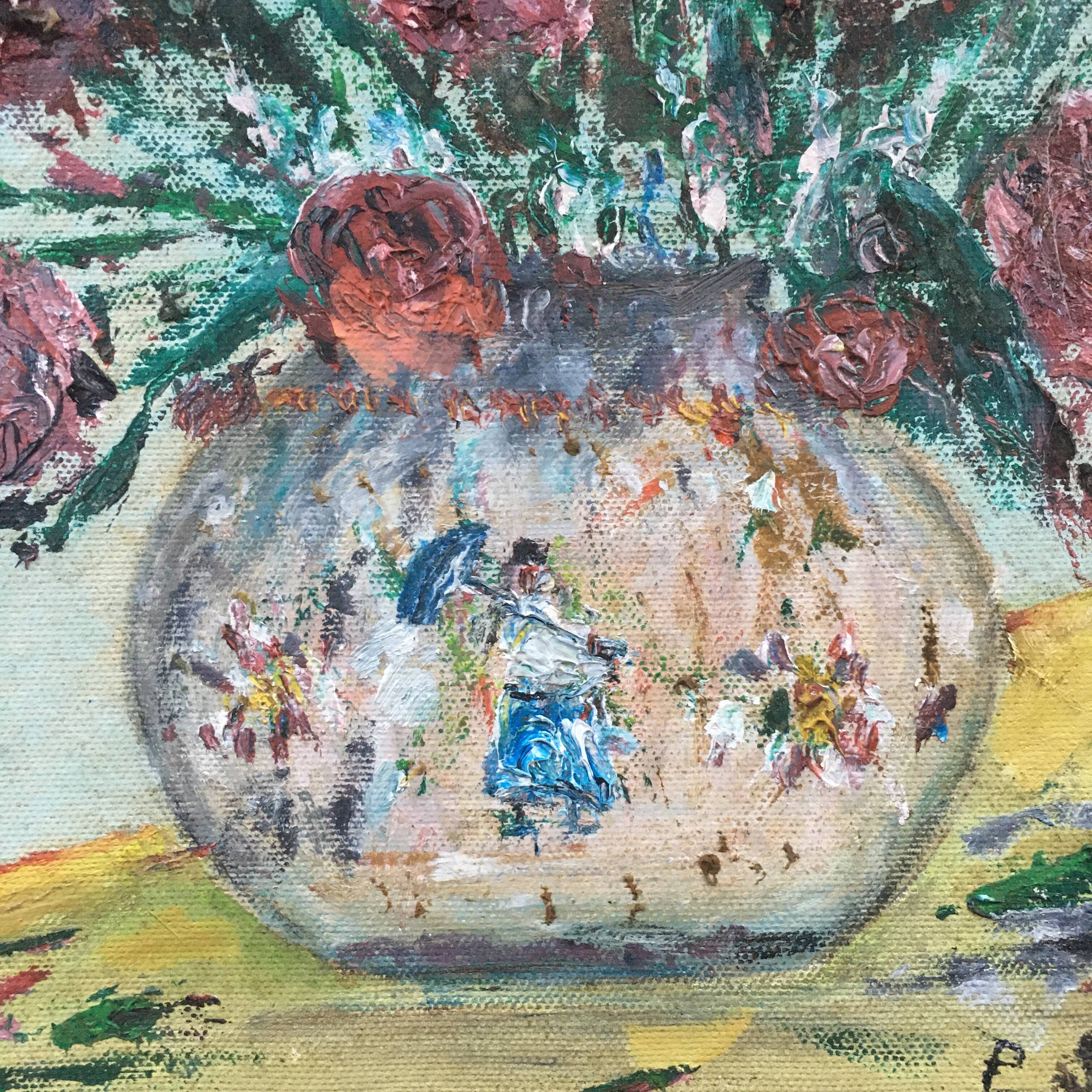 Red bouquet painting