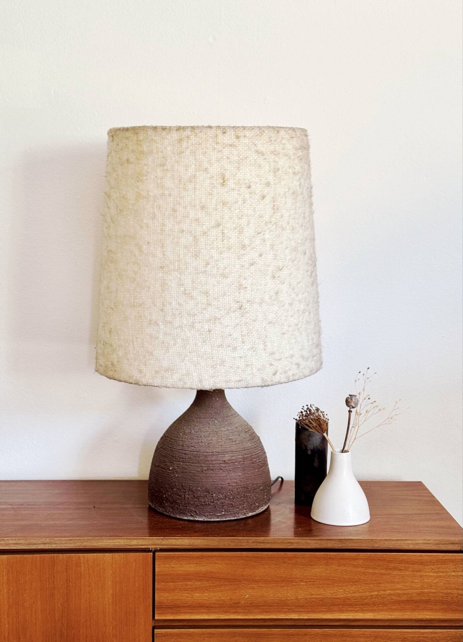 Lampe en céramique brutaliste vintage XL