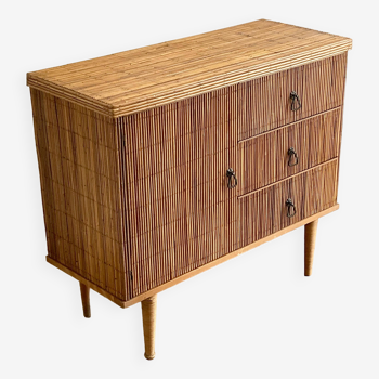 Split rattan chest of drawers from the 60s