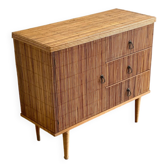 Split rattan chest of drawers from the 60s