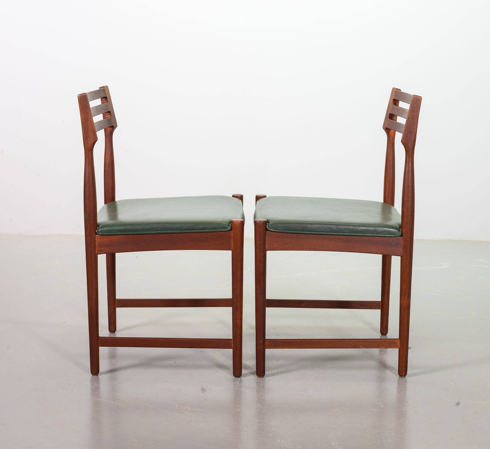Bovenkamp Vintage Design Teak Wooden Dining Chairs with Leather Upholstery