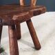 Rustic Alpine Hand-Carved Oak Chair, France, 1920s