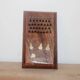 Vintage folding cigarette case in carved wood – golden floral decoration – oriental style