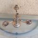Chandelier 3 branches, silver metal, Saint Médard