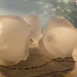 Five Pendant Lights with Frosted White Glass, 1970s