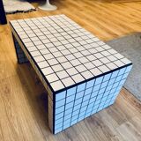 White/grey and black mosaic tile coffee table
