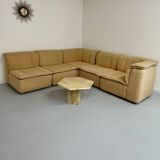 Modular sofa in beige fabric, 70s, 5 elements
