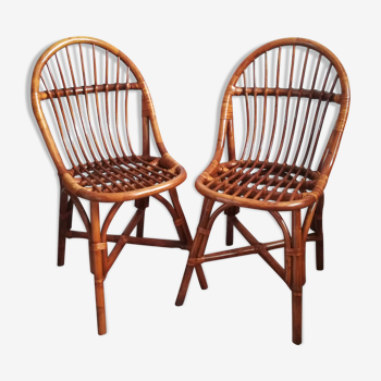 Deux chaises en rotin