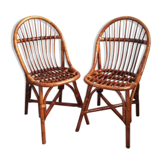 Deux chaises en rotin