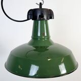 Industrial Green Enamel Factory Pendant Lamp, 1960s