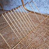 Coffee table with gold metal vinyl holder from the 70s)
