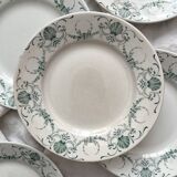12 Lunéville "Garland" ironstone dessert plates