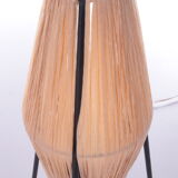 Vintage table lamp with sissal on a tripod, 1960