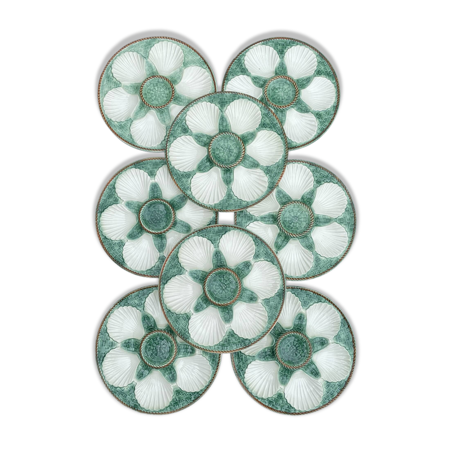 Vintage oyster service in majolica