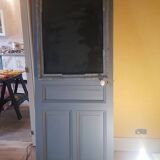 Large painted oak interior door with its hinges