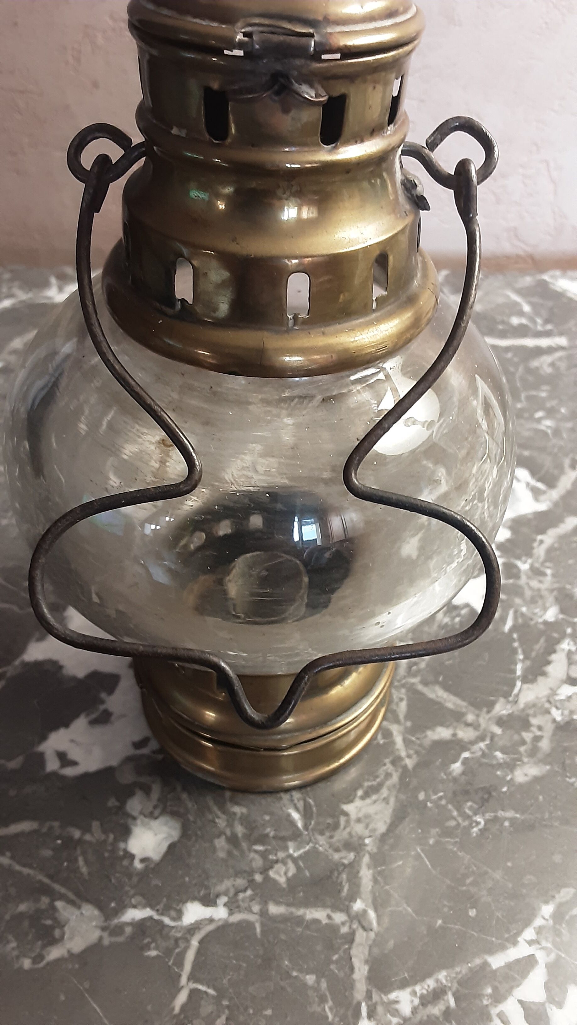 Brass storm lamp - old
