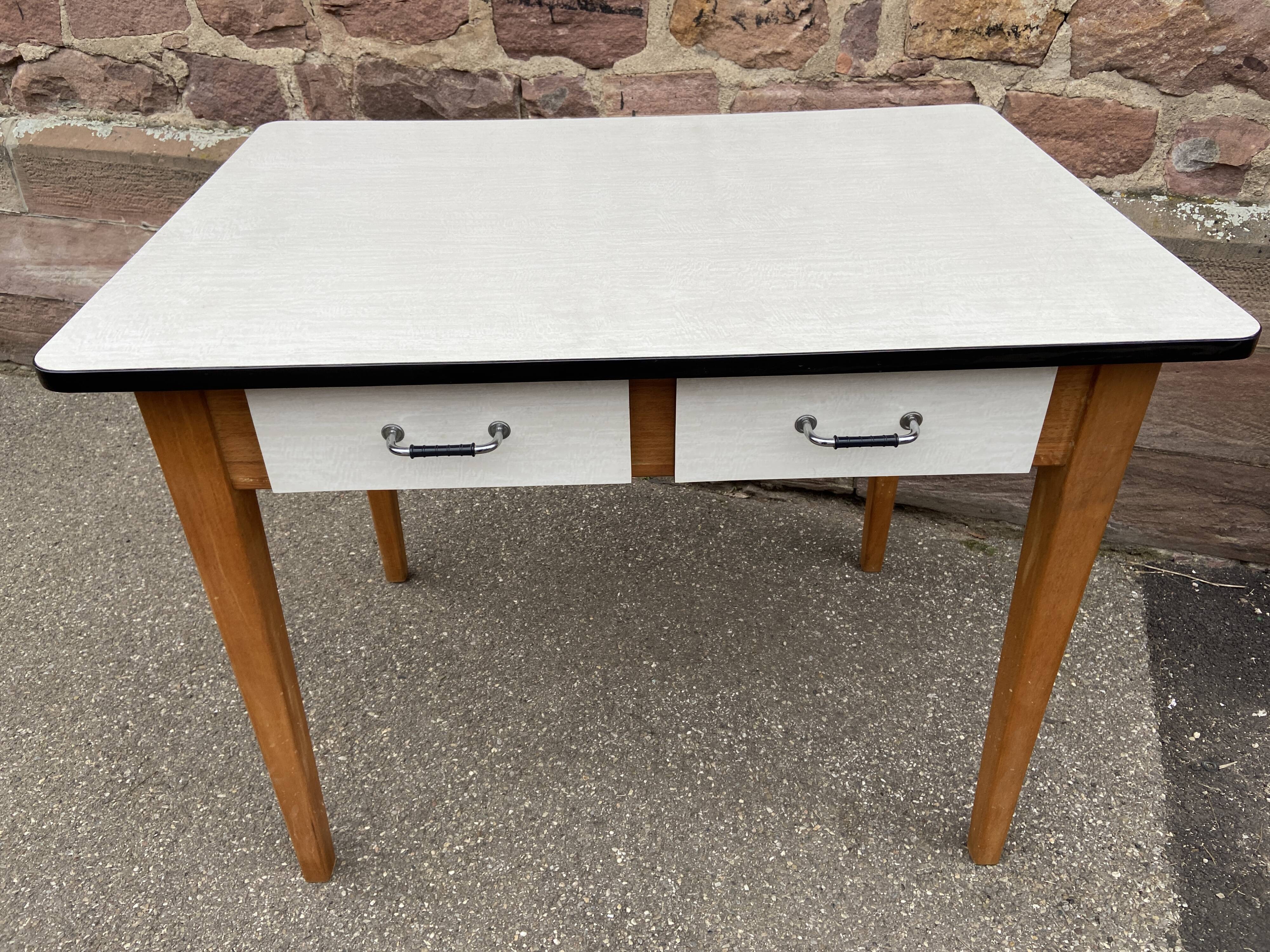 Vintage kitchen table wood & formica 60