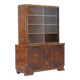 Walnut Art Deco Design Bookcase / Cabinet / Display Case