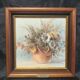 Oil on canvas signed G. Neswadba, bouquet of flowers, 30 × 30 cm