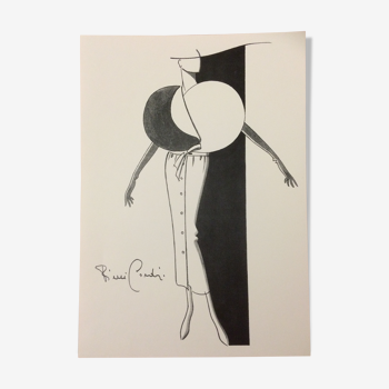Ilustration de mode Pierre Cardin années 80