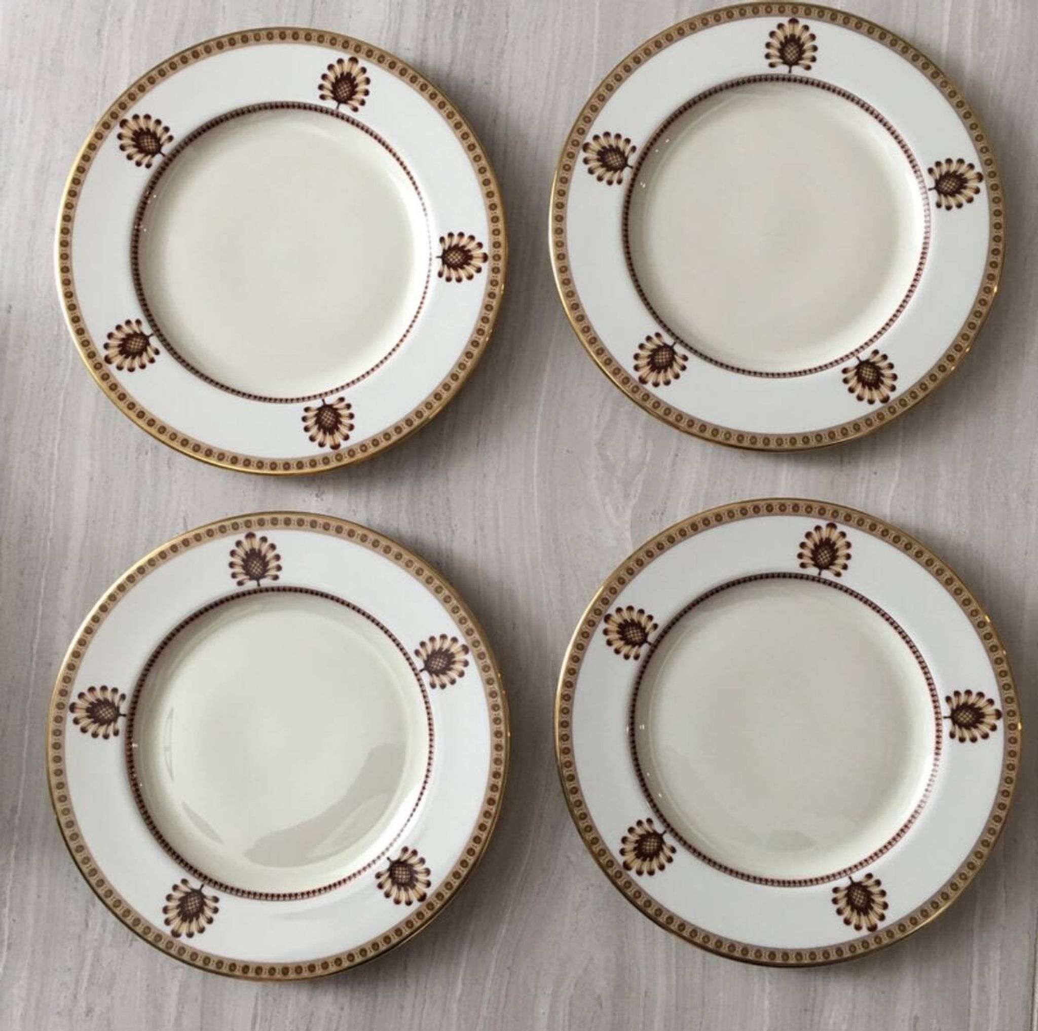 4 assiettes à dessert / salade lenox neuves - blanches