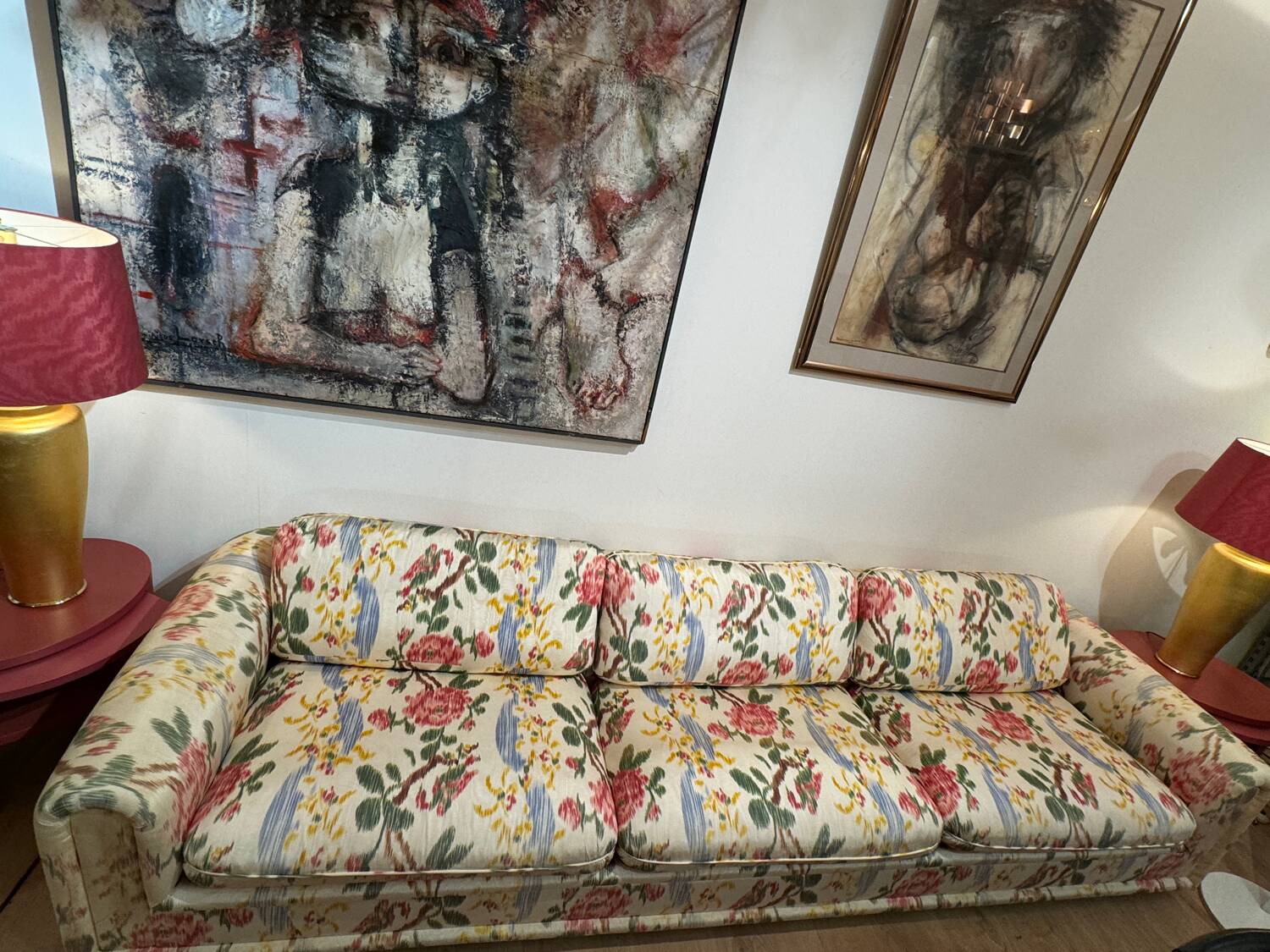 Vintage fabric sofa by Maison Pierre Frey