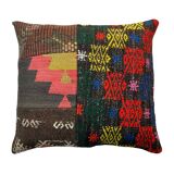 Vintage turkish kilim cushion cover , 55 x 55 cm