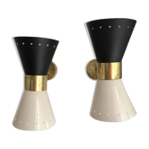 Paire appliques diabolo italienne noires