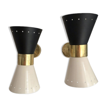 Paire appliques diabolo italienne noires