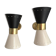 Paire appliques diabolo italienne noires
