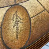 Round oval ceramic coffee table by Barrois Vallauris, 1960, herbarium model