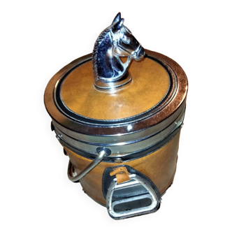 Vintage equestrian horse head ice bucket