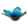 Large blue blown glass fruit bowl