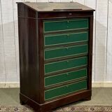 19th century mahogany cardboard box with writing desk