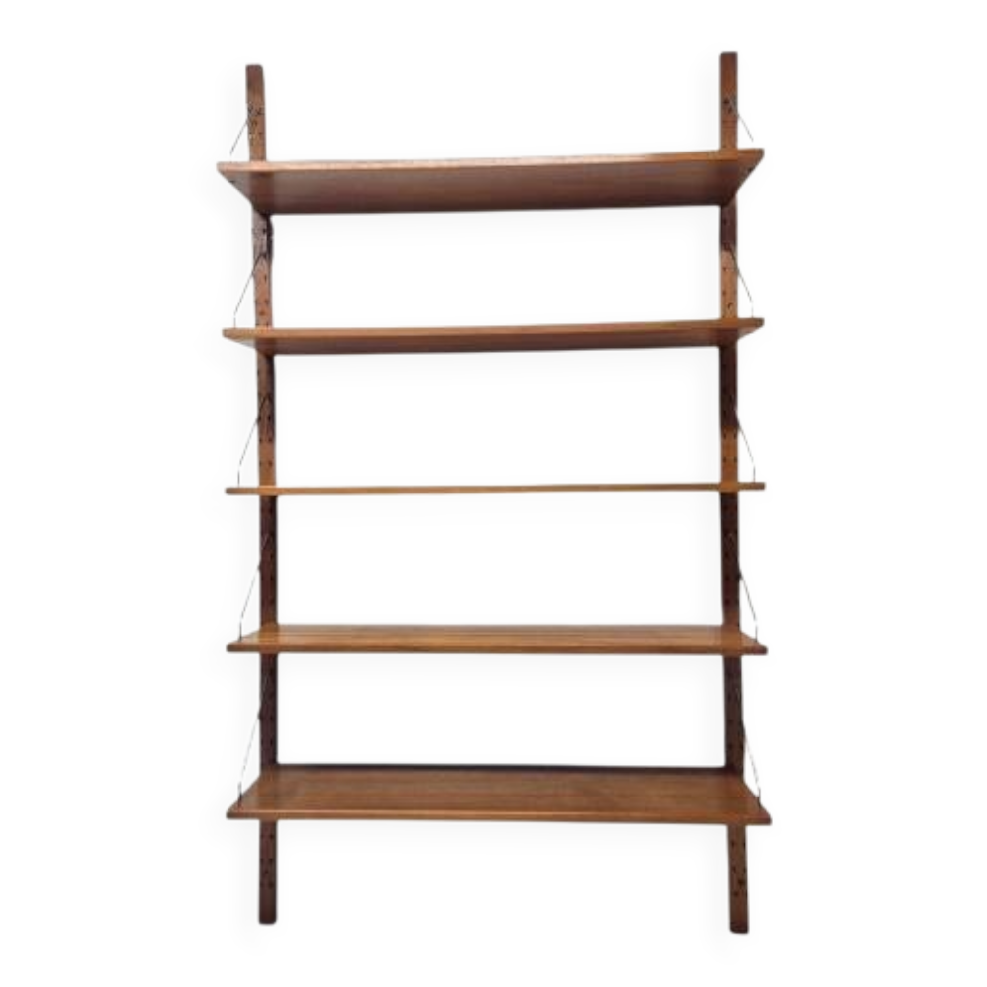 Teak shelving system, marked made in Denmark, 1960.