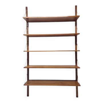 Teak shelving system, marked made in Denmark, 1960.