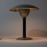 Italian desk / table mushroom lamp in brushed metal, 1950s