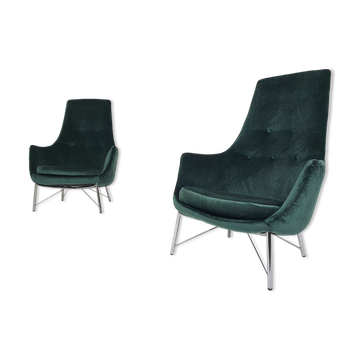 Fauteuils en velours Pastoe FM31 de karl ekselius, Pays-Bas 1959