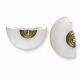 Pair of vintage wall lights in brass and opaline glass, Art Deco style.